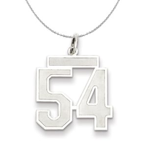 Sterling Silver, Jersey Collection, Medium Number 54 Necklace