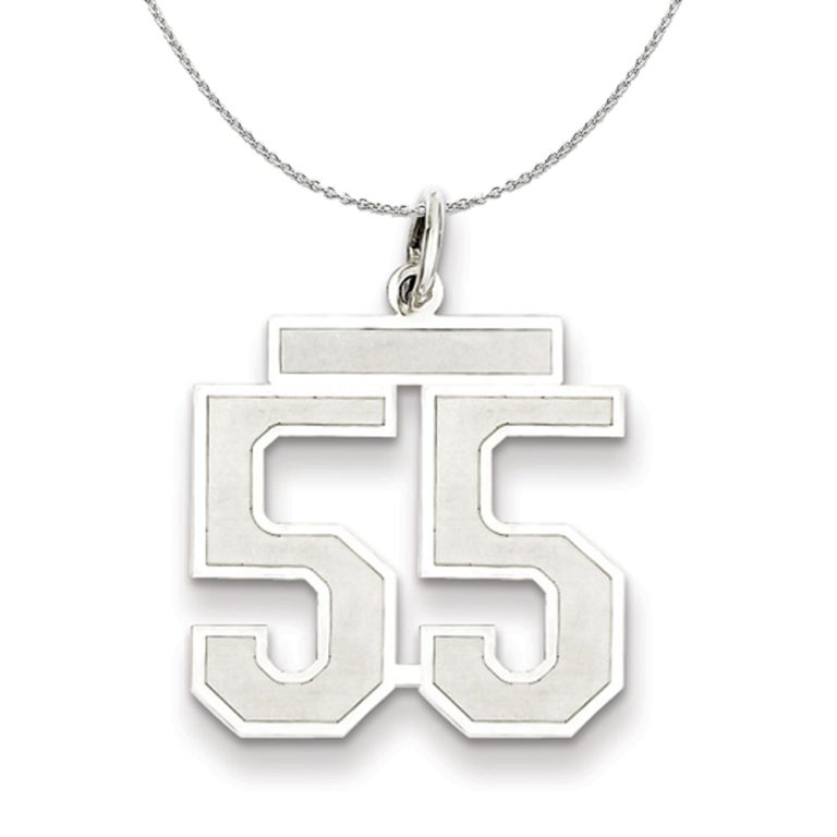 Sterling Silver, Jersey Collection, Medium Number 55 Necklace