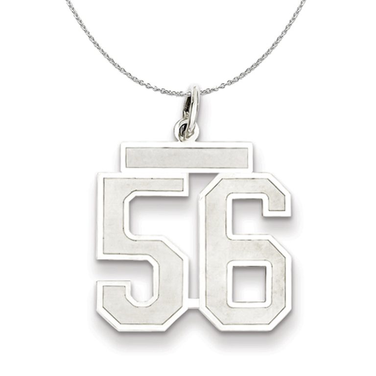 Sterling Silver, Jersey Collection, Medium Number 56 Necklace