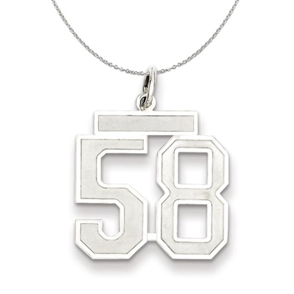 Sterling Silver, Jersey Collection, Medium Number 58 Necklace