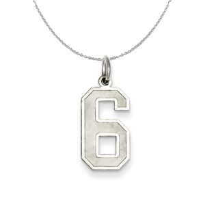 Sterling Silver, Jersey Collection, Medium Number 6 Necklace