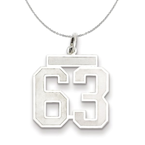 Sterling Silver, Jersey Collection, Medium Number 63 Necklace