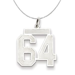 Sterling Silver, Jersey Collection, Medium Number 64 Necklace