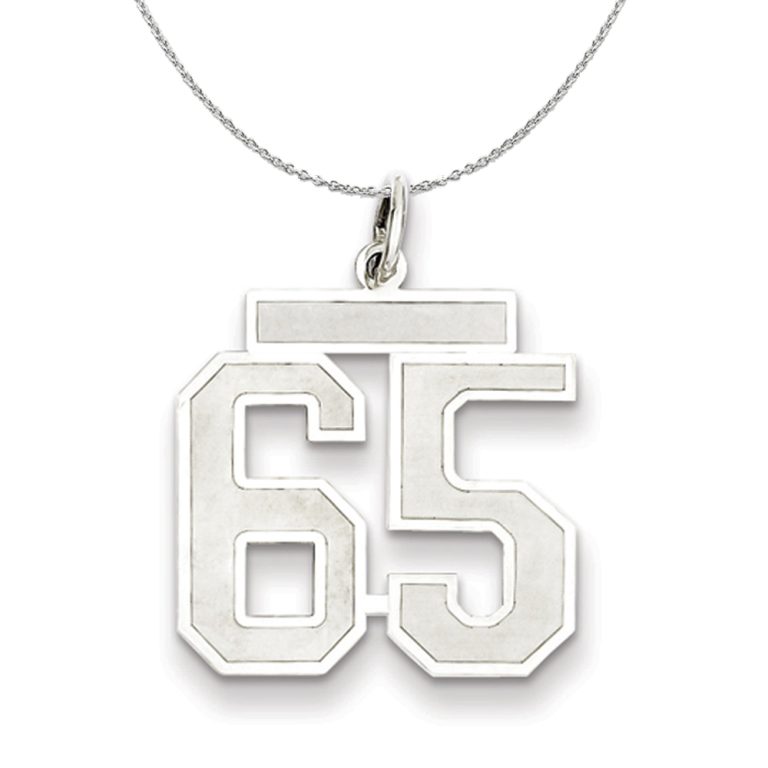 Sterling Silver, Jersey Collection, Medium Number 65 Necklace