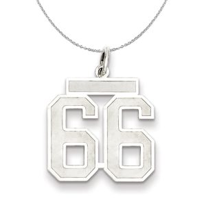 Sterling Silver, Jersey Collection, Medium Number 66 Necklace