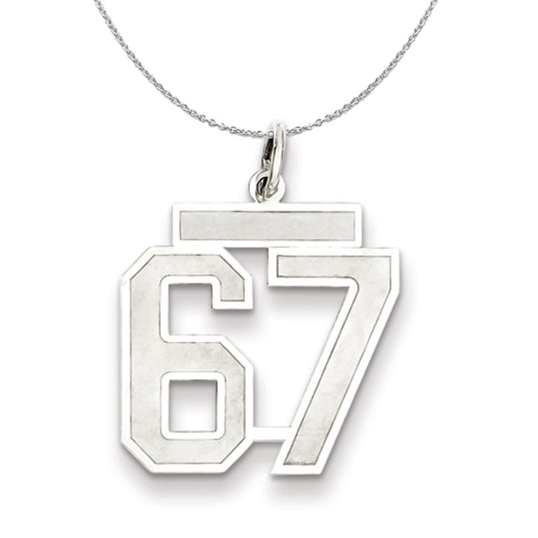 Sterling Silver, Jersey Collection, Medium Number 67 Necklace