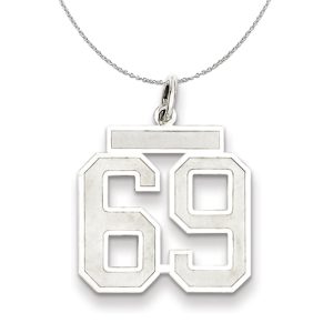 Sterling Silver, Jersey Collection, Medium Number 69 Necklace