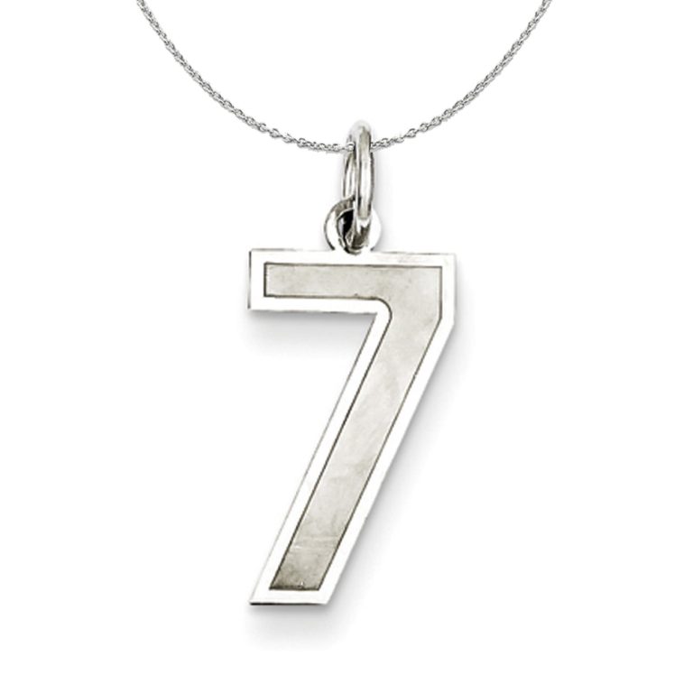 Sterling Silver, Jersey Collection, Medium Number 7 Necklace