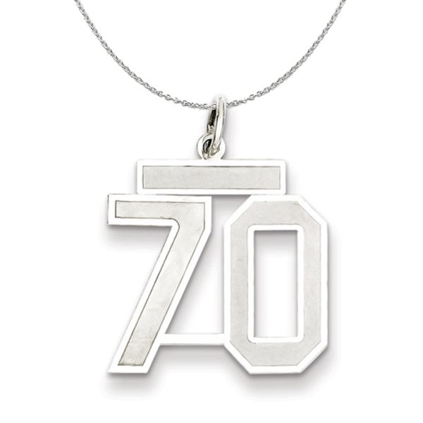 Sterling Silver, Jersey Collection, Medium Number 70 Necklace