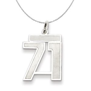 Sterling Silver, Jersey Collection, Medium Number 71 Necklace