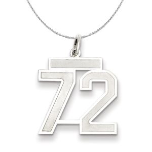 Sterling Silver, Jersey Collection, Medium Number 72 Necklace