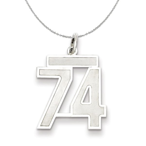 Sterling Silver, Jersey Collection, Medium Number 74 Necklace