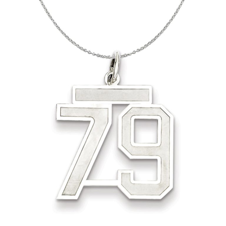 Sterling Silver, Jersey Collection, Medium Number 79 Necklace