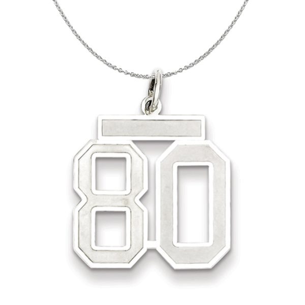 Sterling Silver, Jersey Collection, Medium Number 80 Necklace