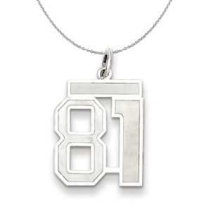 Sterling Silver, Jersey Collection, Medium Number 81 Necklace