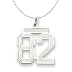 Sterling Silver, Jersey Collection, Medium Number 82 Necklace