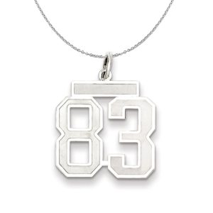 Sterling Silver, Jersey Collection, Medium Number 83 Necklace