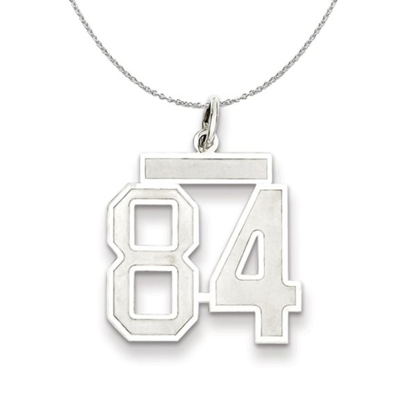 Sterling Silver, Jersey Collection, Medium Number 84 Necklace