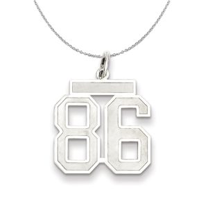 Sterling Silver, Jersey Collection, Medium Number 86 Necklace