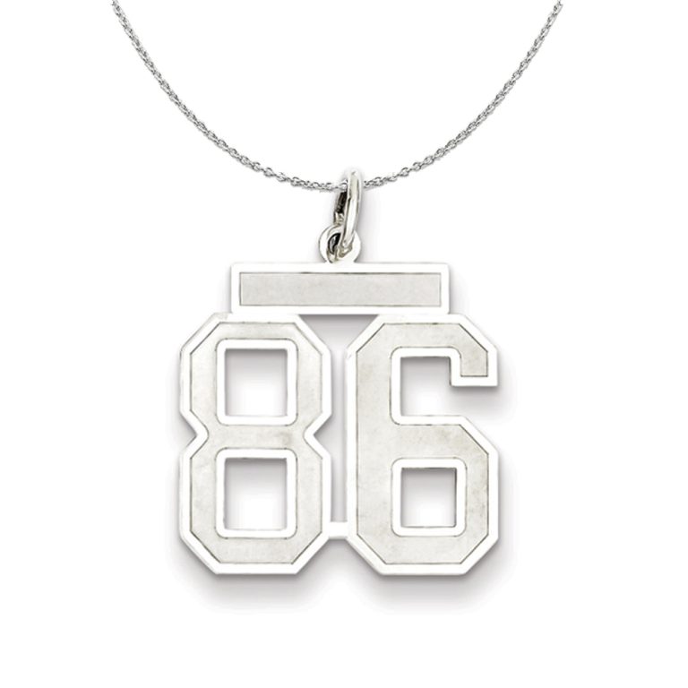 Sterling Silver, Jersey Collection, Medium Number 86 Necklace