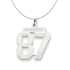 Sterling Silver, Jersey Collection, Medium Number 87 Necklace