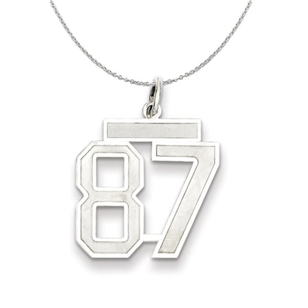 Sterling Silver, Jersey Collection, Medium Number 87 Necklace