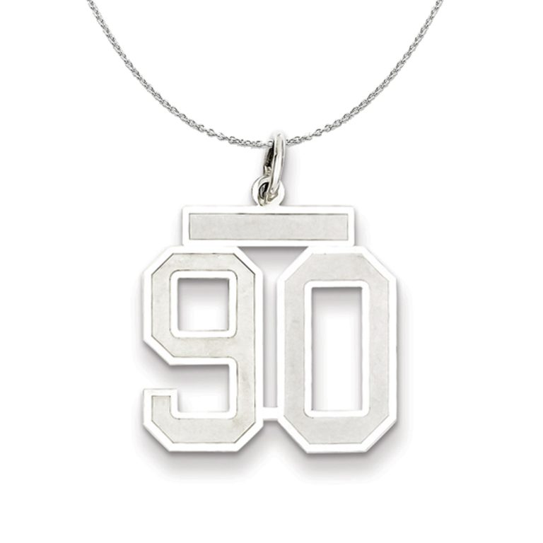 Sterling Silver, Jersey Collection, Medium Number 90 Necklace