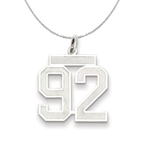 Sterling Silver, Jersey Collection, Medium Number 92 Necklace