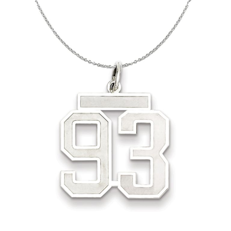 Sterling Silver, Jersey Collection, Medium Number 93 Necklace