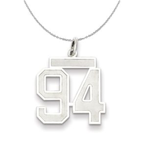 Sterling Silver, Jersey Collection, Medium Number 94 Necklace