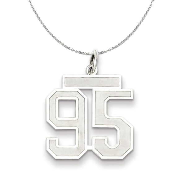 Sterling Silver, Jersey Collection, Medium Number 95 Necklace