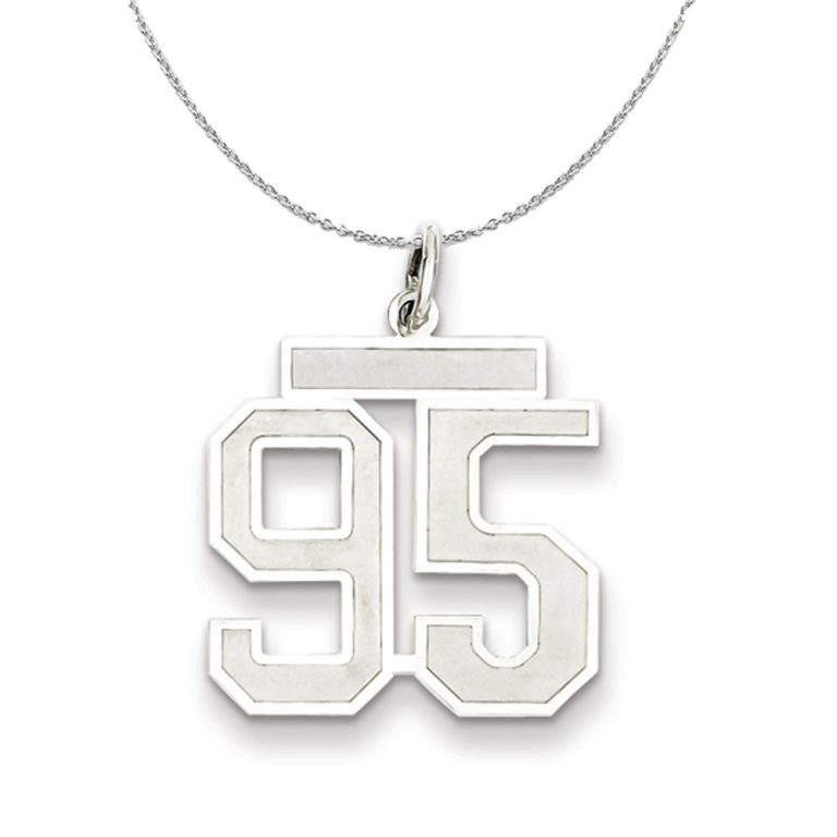 Sterling Silver, Jersey Collection, Medium Number 95 Necklace