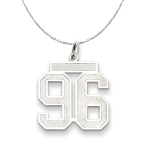 Sterling Silver, Jersey Collection, Medium Number 96 Necklace