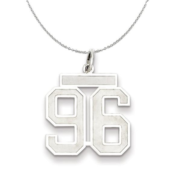 Sterling Silver, Jersey Collection, Medium Number 96 Necklace