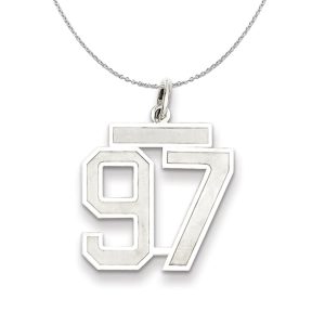 Sterling Silver, Jersey Collection, Medium Number 97 Necklace