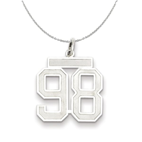 Sterling Silver, Jersey Collection, Medium Number 98 Necklace