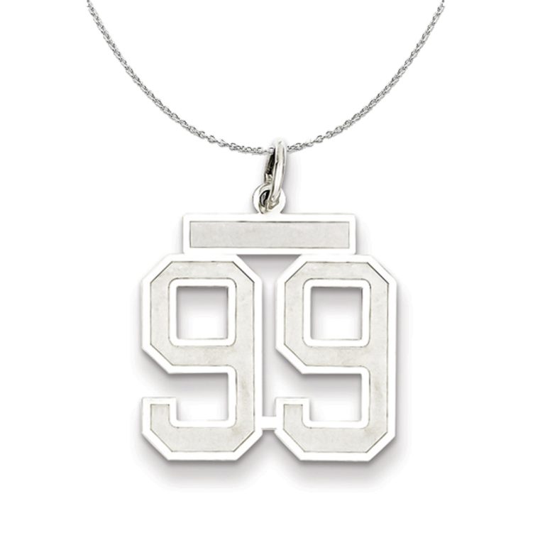 Sterling Silver, Jersey Collection, Medium Number 99 Necklace