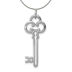 Sterling Silver Key Pendant Necklace