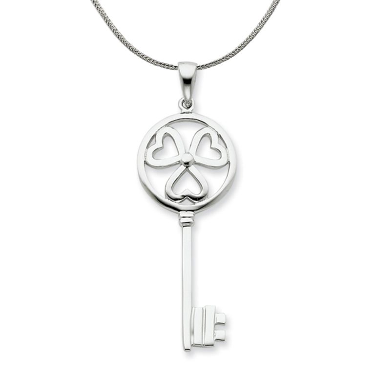 Sterling Silver Key to My Heart Pendant Necklace