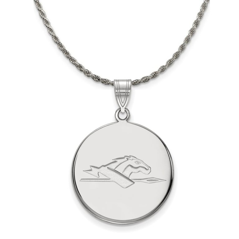 Sterling Silver Longwood U Large Disc Pendant Necklace