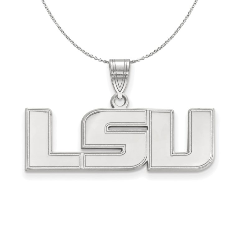 Sterling Silver Louisiana State Medium 'LSU' Necklace