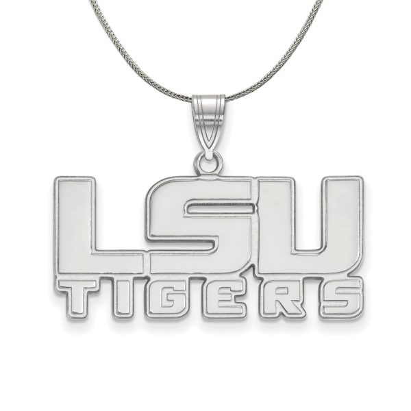 Sterling Silver Louisiana State Medium Necklace