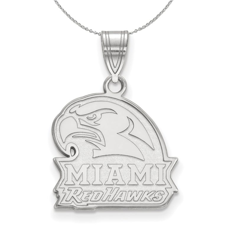 Sterling Silver Miami U Medium Pendant Necklace