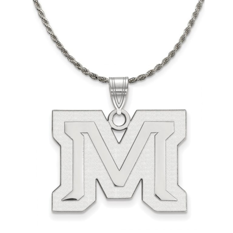 Sterling Silver Montana State Large Pendant Necklace