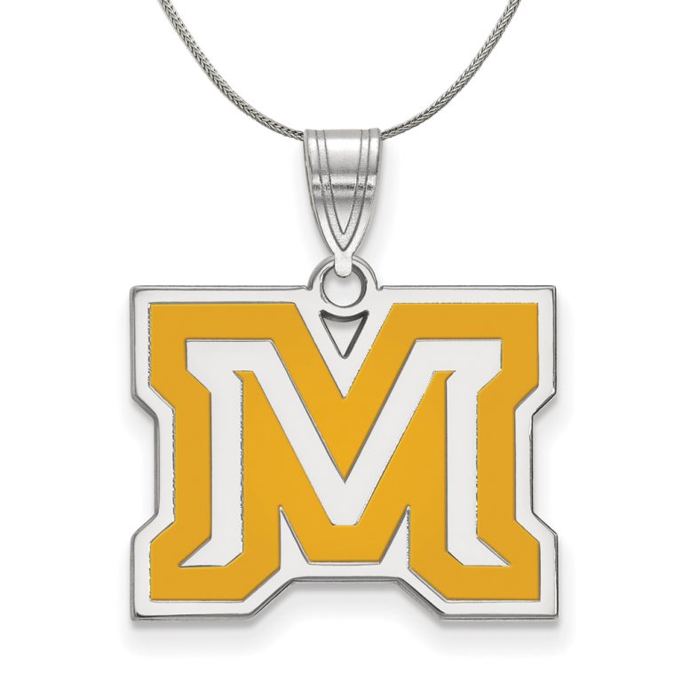 Sterling Silver Montana State Medium Enamel Pendant Necklace