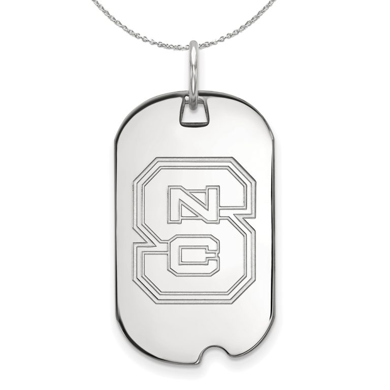 Sterling Silver North Carolina Dog Tag Necklace