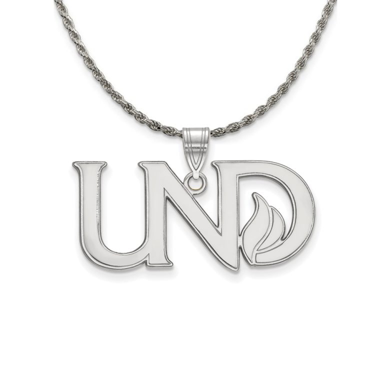 Sterling Silver North Dakota Large Pendant Necklace