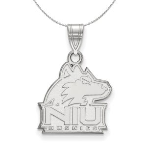 Sterling Silver Northern Illinois U. Medium Pendant Necklace