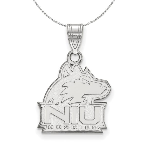 Sterling Silver Northern Illinois U. Medium Pendant Necklace