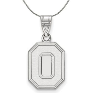 Sterling Silver Ohio State Medium 'O' Pendant Necklace